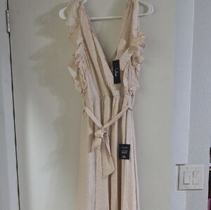 Lulu's Cream Halter Maxi Dress for Weddings